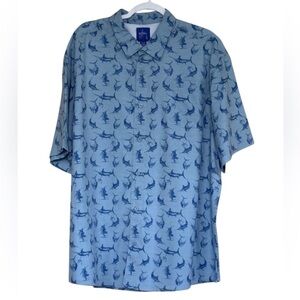 Guy Harvey Fish Print Button Down Fishing Shirt Size XXL